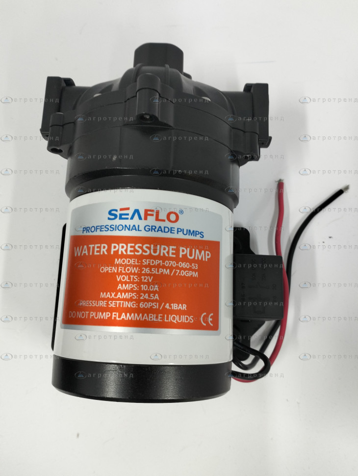 Насос мембранный 12В (4,1бар, 26,5л/мин)